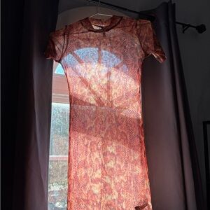 Urban Outfitters snakeskin print sheer mini coverup